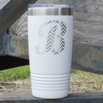 Pixelated Chevron 20 oz Stainless Steel Tumbler - White - Single Sided (Personalized)