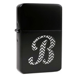 Pixelated Chevron Windproof Lighter - Black - Double Sided (Personalized)