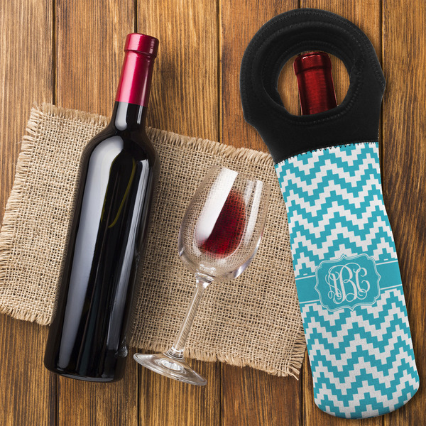 Pixelated Chevron Wine Tote Bag - FLATLAY
