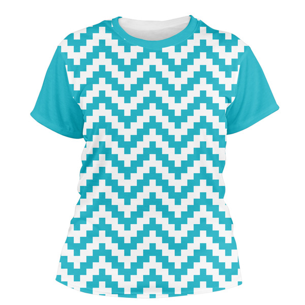 Custom Pixelated Chevron Women's Crew T-Shirt - Medium