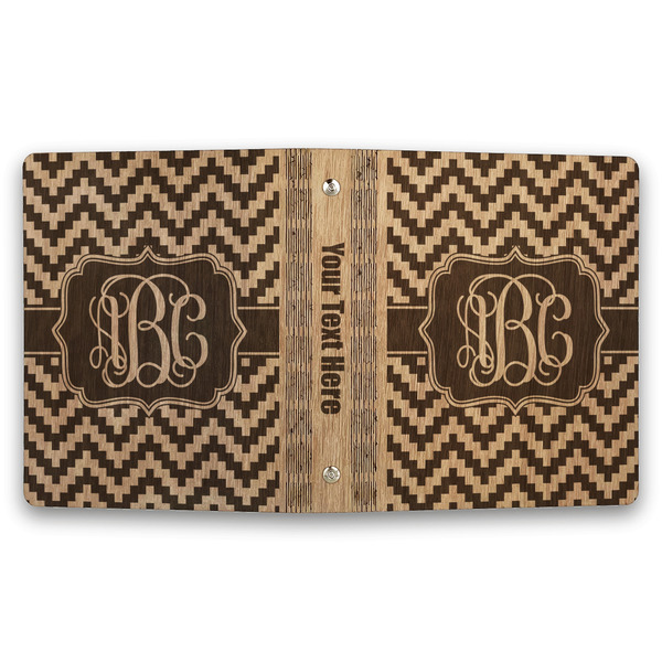 Pixelated Chevron Wood 3-Ring Binders - 1" Half-Letter - Approval