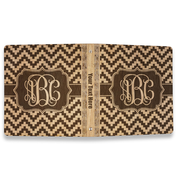 Pixelated Chevron Wood 3-Ring Binders - 1" Letter - Approval