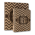 Pixelated Chevron Wood 3-Ring Binder (Personalized)