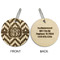 Pixelated Chevron Wood Luggage Tags - Round - Approval