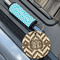 Pixelated Chevron Wood Luggage Tags - Round - Lifestyle