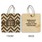 Pixelated Chevron Wood Luggage Tags - Square - Approval