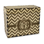 Pixelated Chevron Wood Recipe Box - Laser Engraved (Personalized)