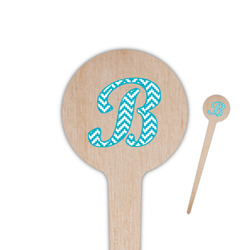 Pixelated Chevron 4" Round Wooden Food Picks - Double Sided (Personalized)
