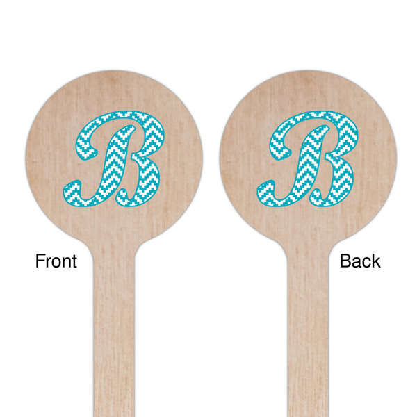 Pixelated Chevron Wooden 6" Stir Stick - Round - Double Sided - Front & Back