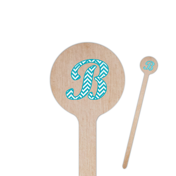 Custom Pixelated Chevron 7.5" Round Wooden Stir Sticks - Single Sided (Personalized)