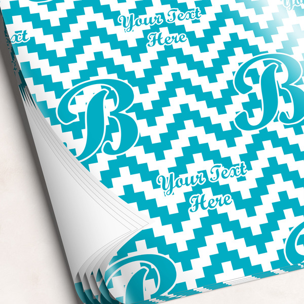 Custom Pixelated Chevron Wrapping Paper Sheets - Single-Sided - 20" x 28" (Personalized)
