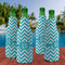 Pixelated Chevron Zipper Bottle Cooler - Set of 4 - LIFESTYLE
