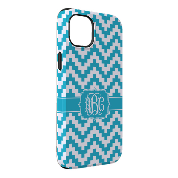 Custom Pixelated Chevron iPhone Case - Rubber Lined - iPhone 14 Plus (Personalized)