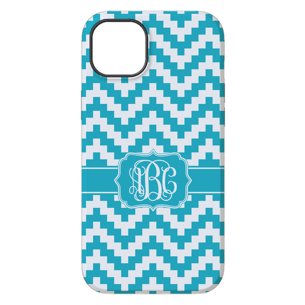 Pixelated Chevron iPhone 14 Plus Tough Case - Back