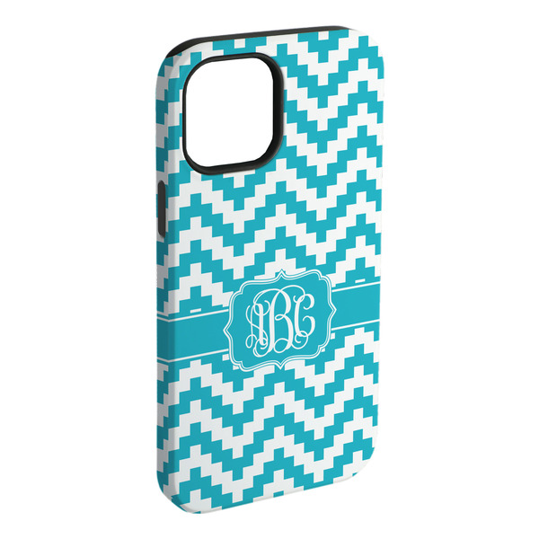 Custom Pixelated Chevron iPhone Case - Rubber Lined - iPhone 15 Plus (Personalized)