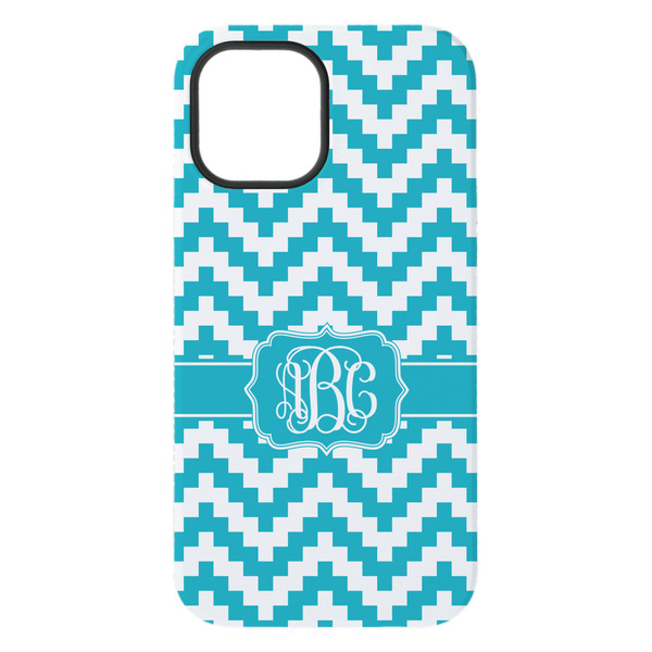 Pixelated Chevron iPhone 15 Plus Tough Case - Back