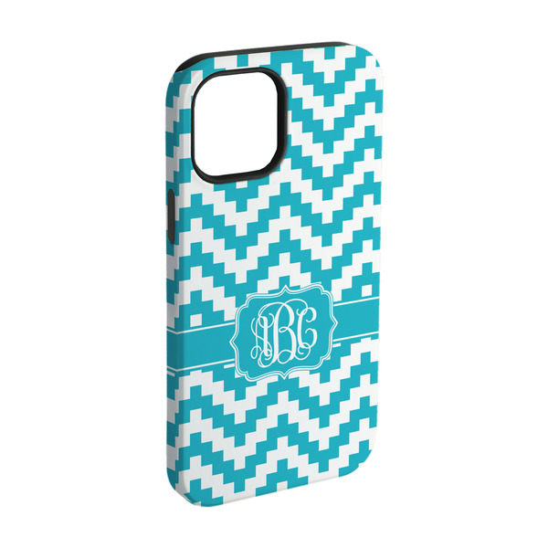 Custom Pixelated Chevron iPhone Case - Rubber Lined - iPhone 15 Pro (Personalized)