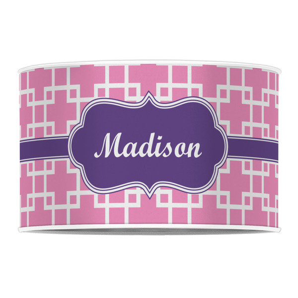 Linked Squares 12" Drum Lampshade - FRONT (Poly Film)