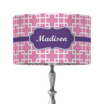 Linked Squares 12" Drum Lamp Shade - Fabric (Personalized)