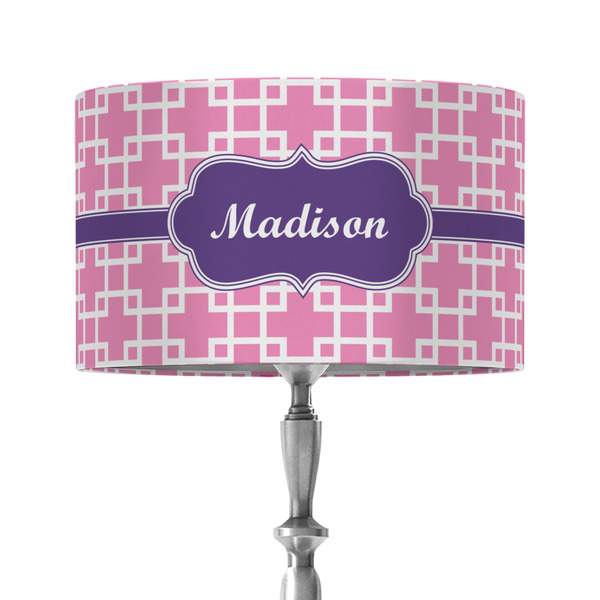 Custom Linked Squares 12" Drum Lamp Shade - Fabric (Personalized)