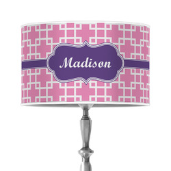 Linked Squares 12" Drum Lamp Shade - Poly-film (Personalized)