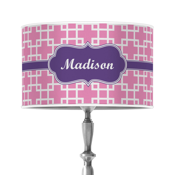 Custom Linked Squares 12" Drum Lamp Shade - Poly-film (Personalized)