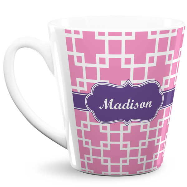 Custom Linked Squares 12 Oz Latte Mug (Personalized)