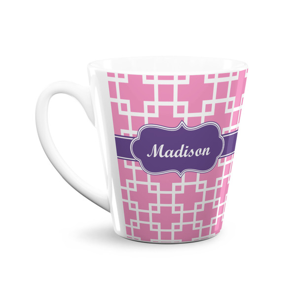 Linked Squares 12 Oz Latte Mug - Front