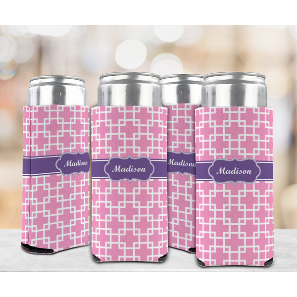 Linked Squares 12oz Tall Can Sleeve - Set of 4 - LIFESTYLE