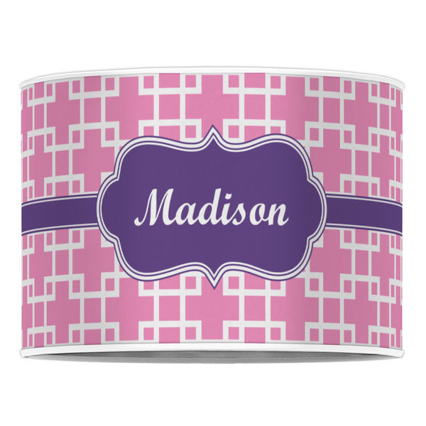 Linked Squares 16" Drum Lampshade - FRONT (Poly Film)