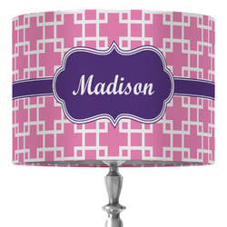 Linked Squares 16" Drum Lamp Shade - Fabric (Personalized)