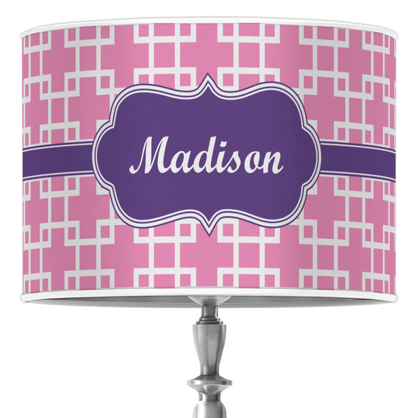 Custom Linked Squares 16" Drum Lamp Shade - Poly-film (Personalized)