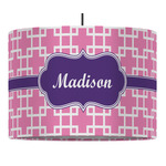 Linked Squares 16" Drum Pendant Lamp - Fabric (Personalized)