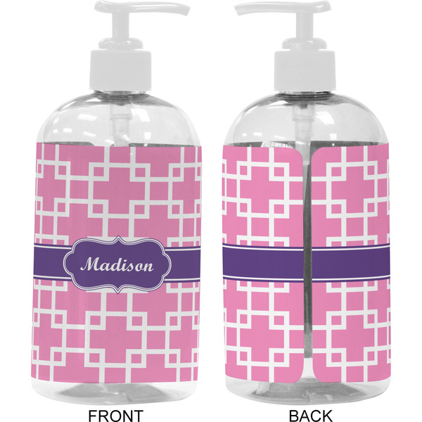 Linked Squares 16 oz Plastic Liquid Dispenser- Approval- White