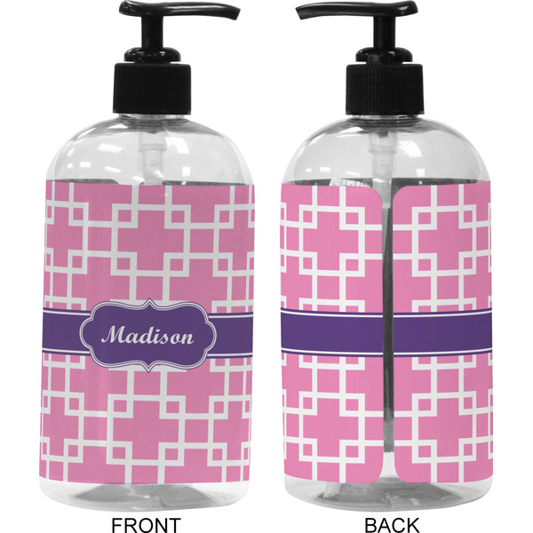 Linked Squares 16 oz Plastic Liquid Dispenser (Approval)