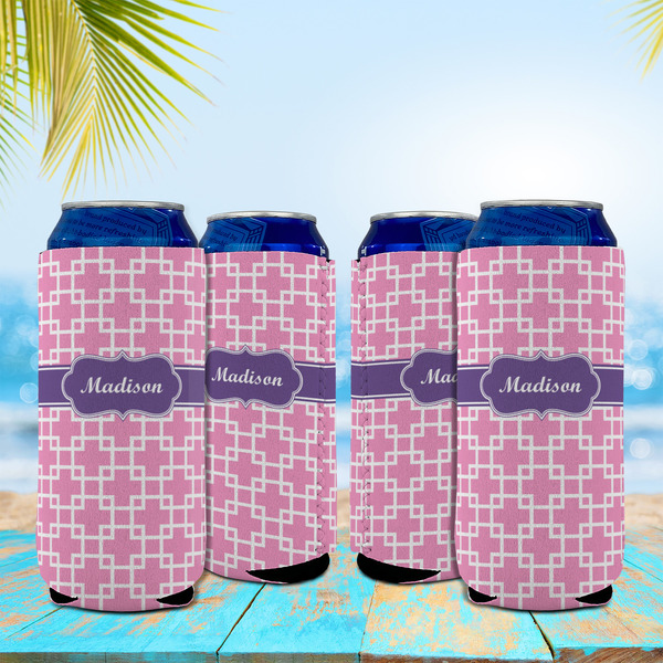 Linked Squares 16oz Can Sleeve - Set of 4 - LIFESTYLE