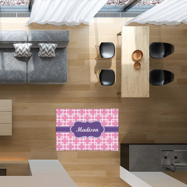 Linked Squares 2'x3' Indoor Area Rugs - IN CONTEXT