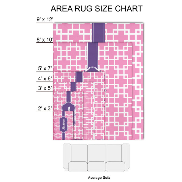 Linked Squares 2'x3' Indoor Area Rugs - Size Chart