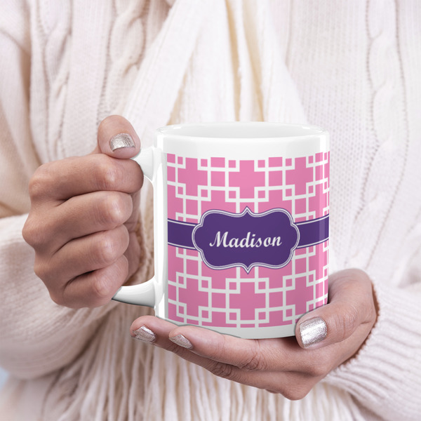 Linked Squares 20oz Coffee Mug - LIFESTYLE