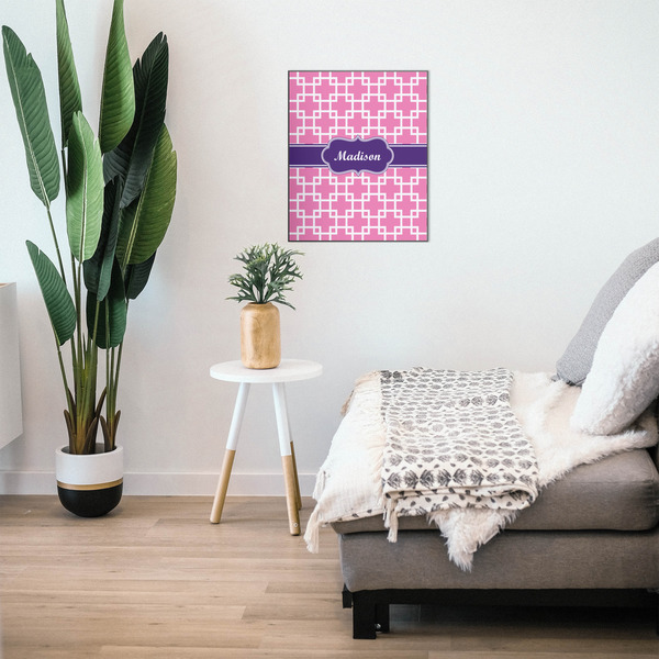 Linked Squares 20x24 Wood Print - In Context