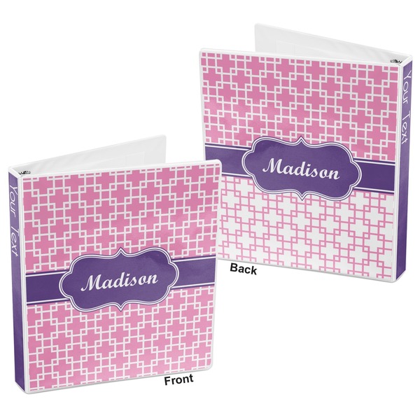 Linked Squares 3-Ring Binder Front and Back
