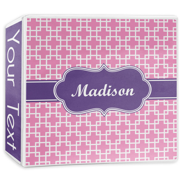Custom Linked Squares 3-Ring Binder - 3 inch (Personalized)