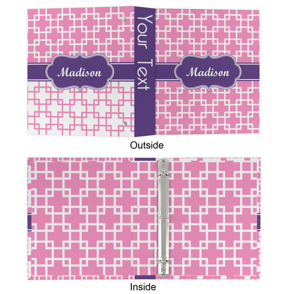 Linked Squares 3 Ring Binders - Full Wrap - 1" - APPROVAL