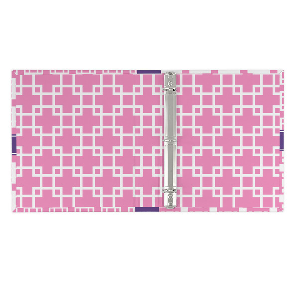 Linked Squares 3 Ring Binders - Full Wrap - 1" - OPEN INSIDE