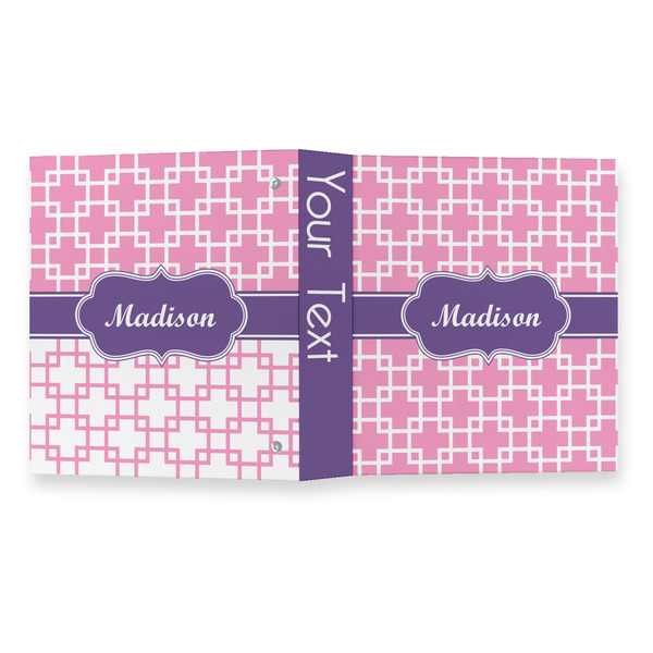 Linked Squares 3 Ring Binders - Full Wrap - 1" - OPEN OUTSIDE