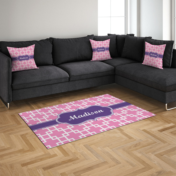 Linked Squares 4'x6' Indoor Area Rugs - IN CONTEXT