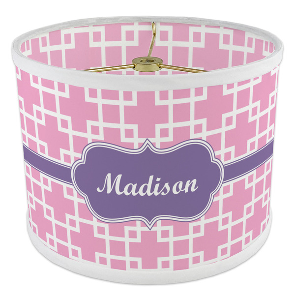Linked Squares 8" Drum Lampshade - ANGLE Poly-Film