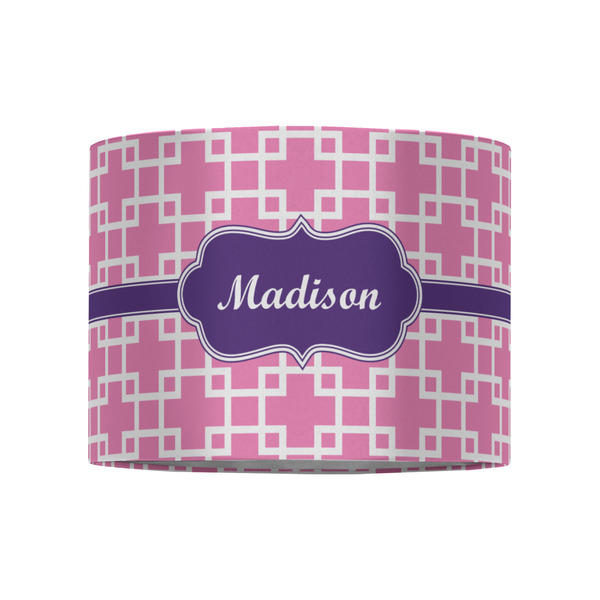 Linked Squares 8" Drum Lampshade - FRONT (Fabric)