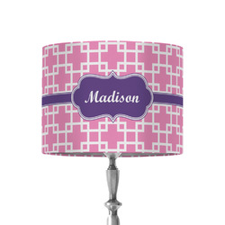 Linked Squares 8" Drum Lamp Shade - Fabric (Personalized)