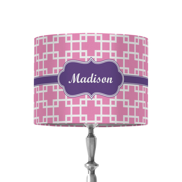 Custom Linked Squares 8" Drum Lamp Shade - Fabric (Personalized)